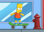 Барт Симпсон осваивает скейт