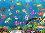 Аквариум с цветными рыбками